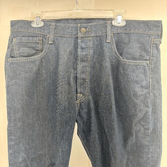 Levi's 501 Super Dark Wash Men's 38x30 Classic Straight Button Fly EUC - Picture 5 of 7
